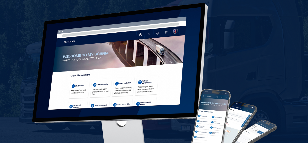 My Scania application in laptop and mobile phones